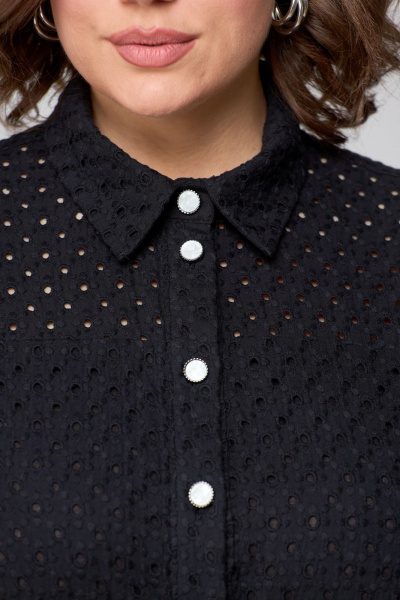 Платье из хлопка с отрезным лифом и карманами AMUARt 1010 черный - фото 10