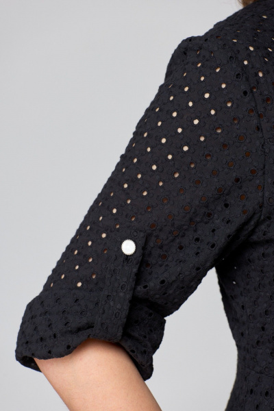 Платье из хлопка с отрезным лифом и карманами AMUARt 1010 черный - фото 9