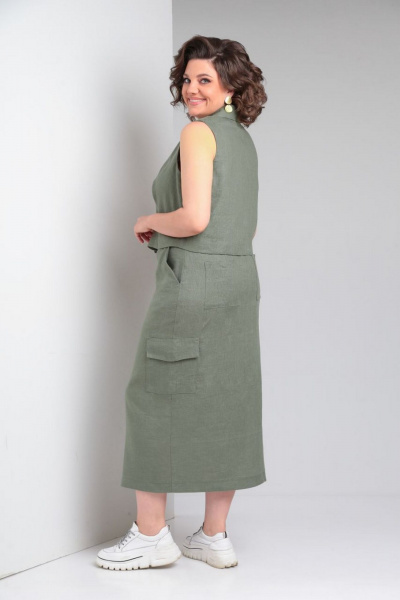 Жилет, юбка Rishelie 961 зеленый_мох - фото 2