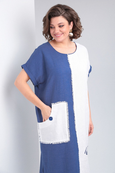 Платье Rishelie 948 светло-синий - фото 5