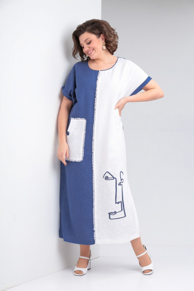 Платье Rishelie 948 светло-синий - фото 4