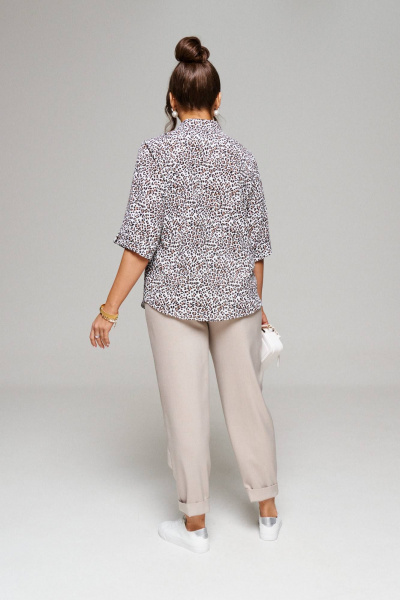 Блуза, брюки Beautiful&Free 6079 леопард+серый - фото 7