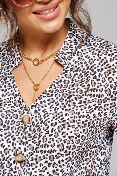 Блуза, брюки Beautiful&Free 6079 леопард+серый - фото 6