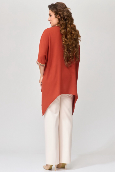Брюки, туника Fita 1601 бежевый+терракот - фото 9