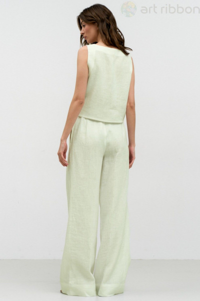 Летний жилет из хлопка с вышивкой и V-образным вырезом Art Ribbon M1019J_1 - фото 5