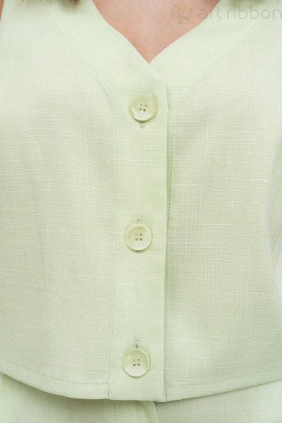 Летний жилет из хлопка с вышивкой и V-образным вырезом Art Ribbon M1019J_1 - фото 3