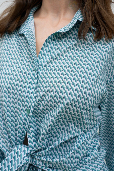 Летний костюм из свободных брюк и рубашки из вискозы Art Ribbon M1034 - фото 5