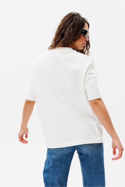 Футболка unisex из хлопкового трикотажа свободного кроя HIT 0222 белый - фото 5