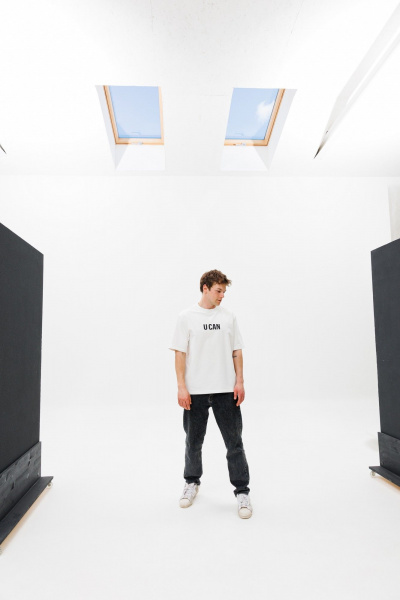 Футболка unisex из хлопкового трикотажа с принтом «U CAN» HIT 0222м белый - фото 3