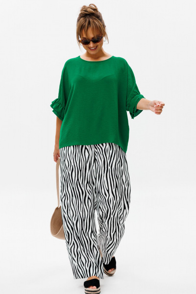 Блуза, брюки Mubliz 180 зеленый_зебра - фото 15