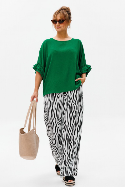 Блуза, брюки Mubliz 180 зеленый_зебра - фото 13