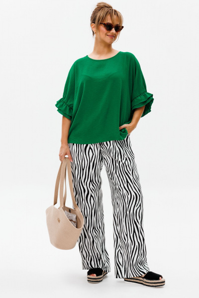 Блуза, брюки Mubliz 180 зеленый_зебра - фото 12