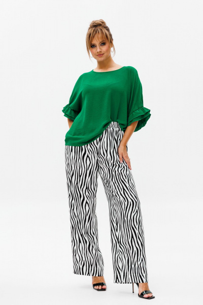 Блуза, брюки Mubliz 180 зеленый_зебра - фото 8