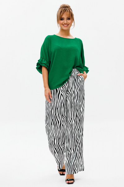 Блуза, брюки Mubliz 180 зеленый_зебра - фото 7