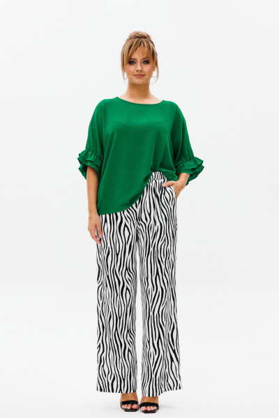 Блуза, брюки Mubliz 180 зеленый_зебра - фото 6