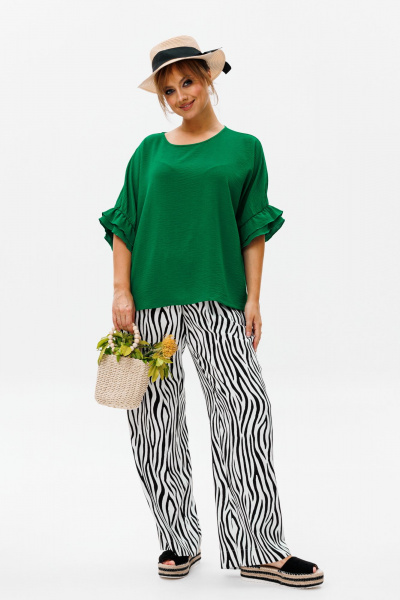 Блуза, брюки Mubliz 180 зеленый_зебра - фото 4