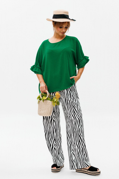 Блуза, брюки Mubliz 180 зеленый_зебра - фото 3