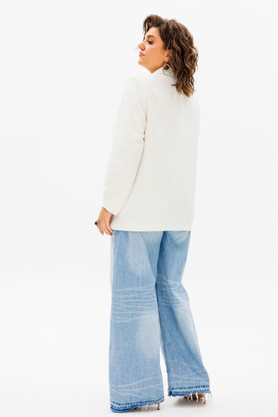 Жакет из текстиля в цвете бежевый и белый Anelli 1471.1 зефирный - фото 6