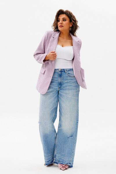 Жакет из текстиля с женским стилем и женственностью Anelli 1471.1 бутон_вишни - фото 2