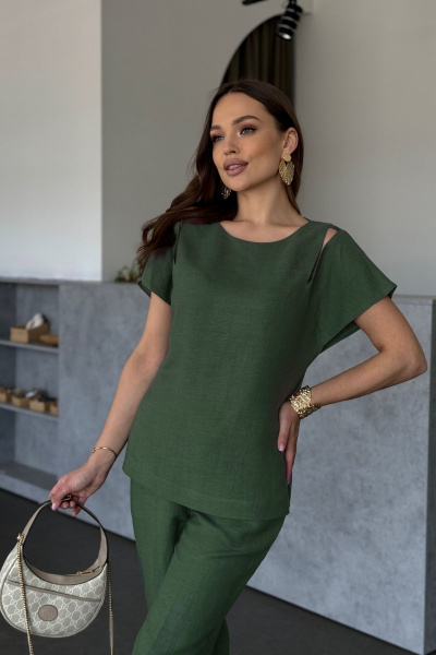 Блуза, брюки Dilana VIP 2048 хвоя - фото 6