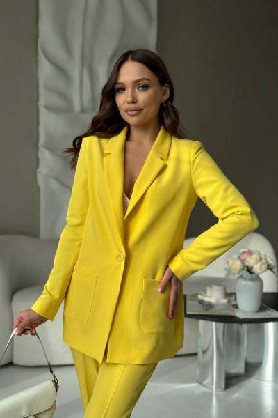 Брюки, жакет Dilana VIP 2056 желтый - фото 6