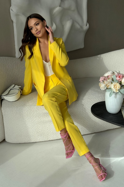 Брюки, жакет Dilana VIP 2056 желтый - фото 5