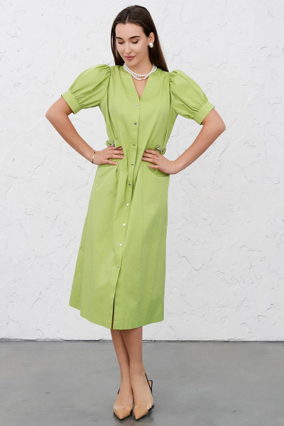 Платье летнее приталенное из хлопка с поясом LADO 6346-27 - фото 6