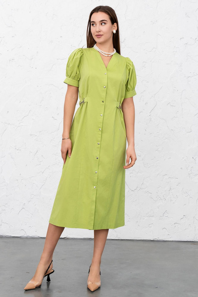 Платье летнее приталенное из хлопка с поясом LADO 6346-27 - фото 5