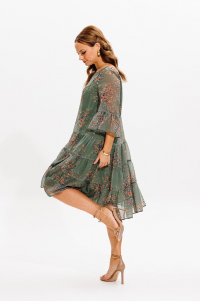 Платье Anastasia 1110 зеленый(принт_цветы) - фото 16