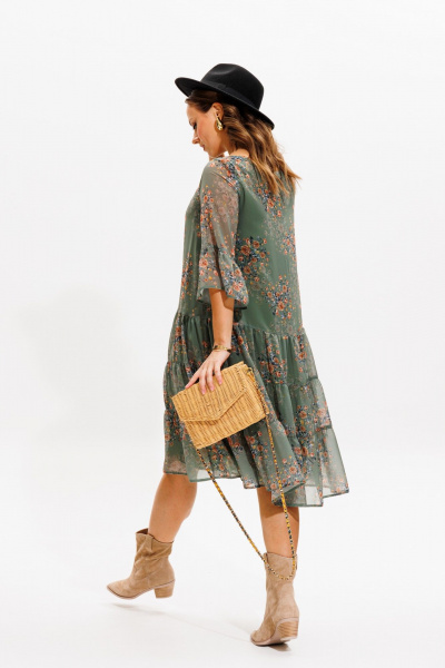 Платье Anastasia 1110 зеленый(принт_цветы) - фото 11
