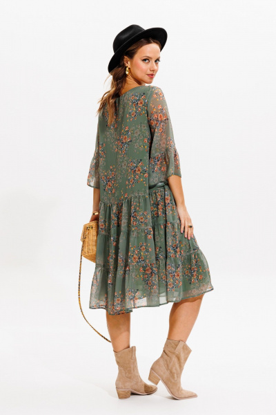 Платье Anastasia 1110 зеленый(принт_цветы) - фото 10
