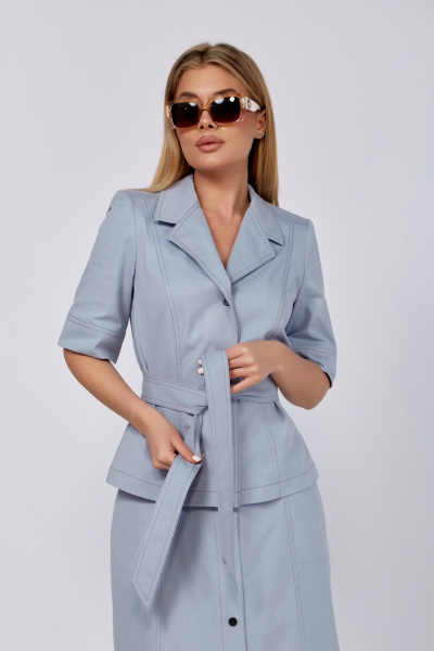 Жакет, юбка DOGGI 1638 голубой - фото 3