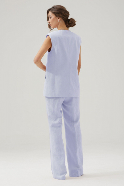 Летний комплект из льняных брюк и жилета с карманами Lyushe 3797 - фото 7