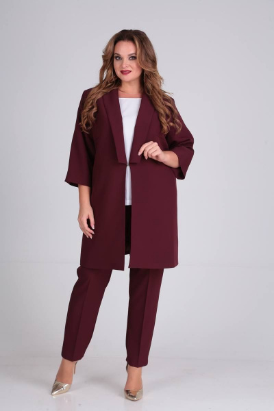 Брюки, жакет, майка SVT-fashion 525 винный - фото 1