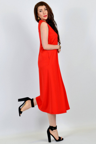 Платье без рукавов с карманами летнее casual Patriciа 01-5287 красный - фото 3
