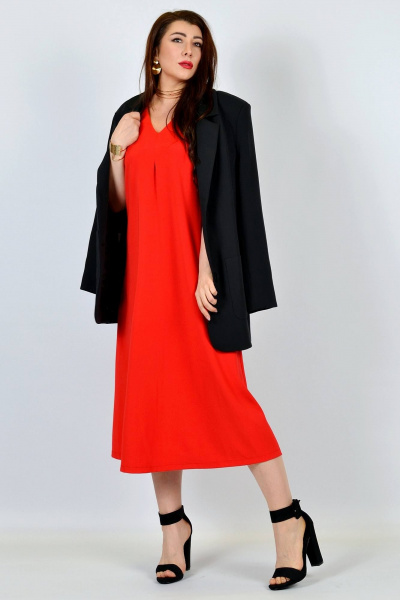 Платье без рукавов с карманами летнее casual Patriciа 01-5287 красный - фото 2