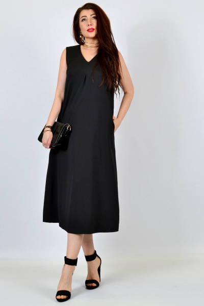Платье без рукавов с карманами летнее casual Patriciа 01-5287 черный - фото 2