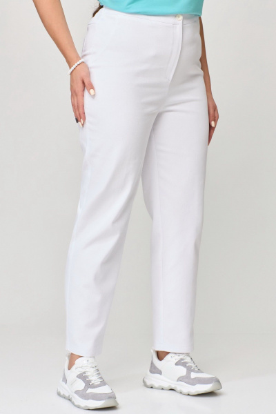 Белые джинсы зауженные с резинкой и классической застежкой Fita 20231 белый - фото 7