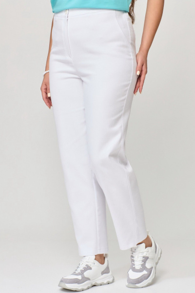 Белые джинсы зауженные с резинкой и классической застежкой Fita 20231 белый - фото 6