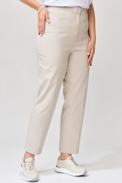 Бежевые джинсы зауженные с карманами и застежкой Fita 20232 бежевый - фото 3