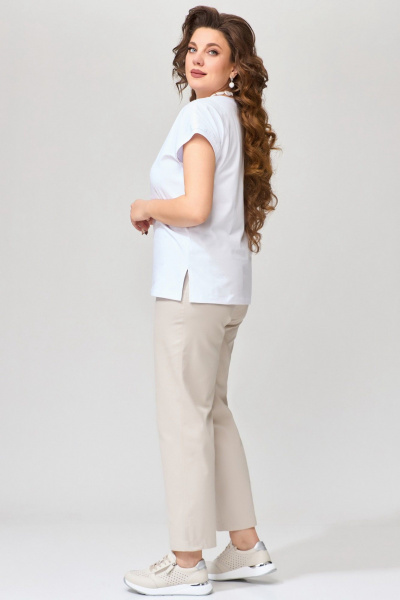 Бежевые джинсы зауженные с карманами и застежкой Fita 20232 бежевый - фото 5