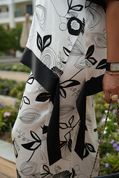 Блуза, брюки Vittoria Queen 20693 дизайн_цветы_черный-белый - фото 4