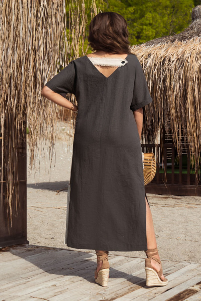 Платье Vittoria Queen 20643/1 серо-бежевый-молочный - фото 2