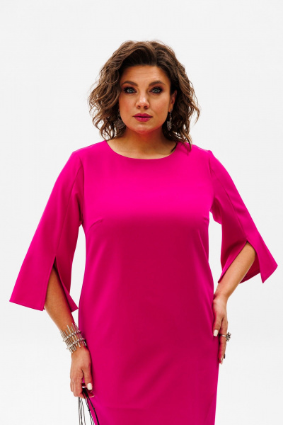 Платье нарядное с разрезами и молнией по спинке Anelli 1431.1 фуксия - фото 3