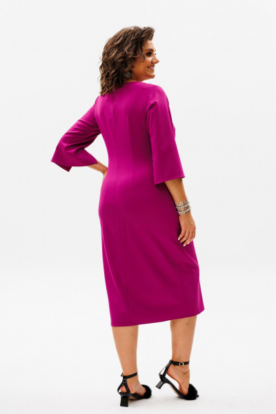 Платье нарядное с разрезами и молнией по спинке Anelli 1431.1 виноград - фото 4