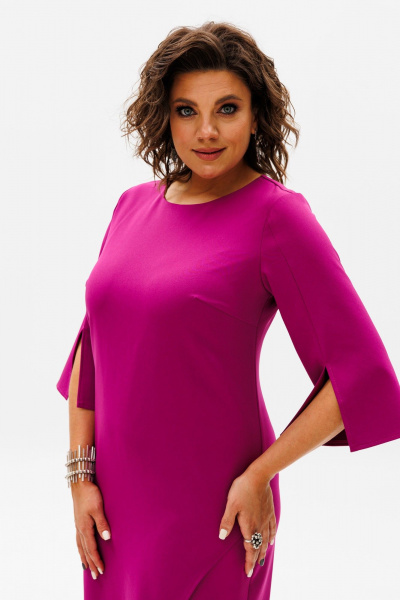 Платье нарядное с разрезами и молнией по спинке Anelli 1431.1 виноград - фото 3