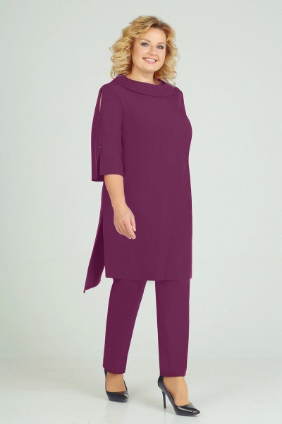 Блуза, брюки ELGA 12-625 слива - фото 1