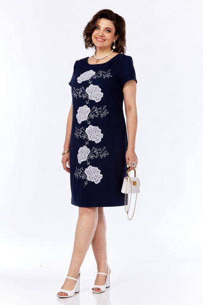 Летнее платье А-силуэт из льна с вышивкой Grace for you 1038 - фото 2