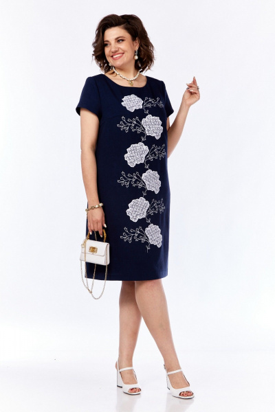 Летнее платье А-силуэт из льна с вышивкой Grace for you 1038 - фото 1