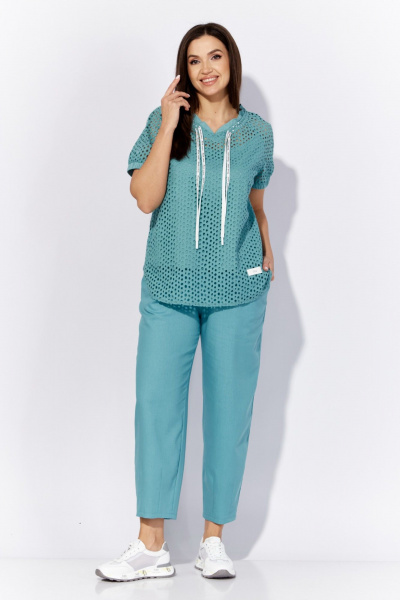 Летний комплект блузки и брюк с резинками TAiER 1289 - фото 1